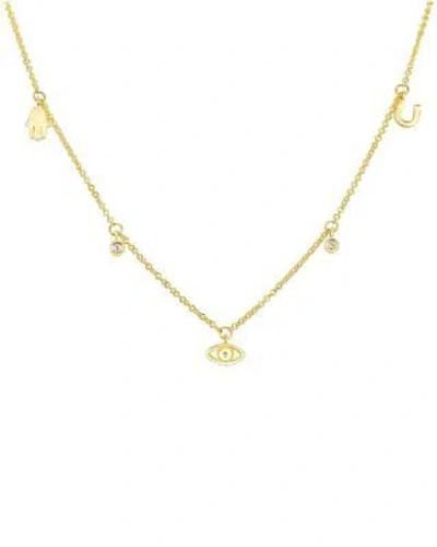 Pre-owned Ron Hami 14k 0.03 Ct. Tw. Diamond Dangling Charm Necklace Women's