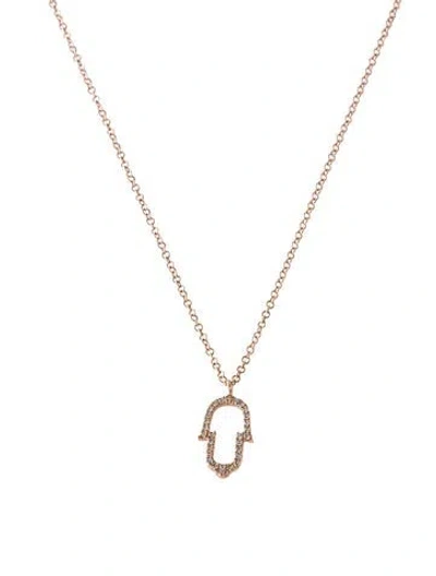 Pre-owned Ron Hami 14k Diamond Hamsa Pendant Necklace, 18" In Multi