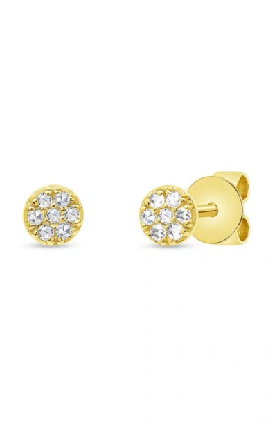 Ron Hami 14k Gold Pavé Diamond Circle Stud Earrings