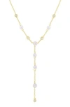 Ron Hami 14k Gold Pearl & Diamond Station Y-necklace In Yellow Gold/diamond