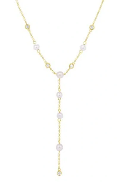 Ron Hami 14k Gold Pearl & Diamond Station Y-necklace
