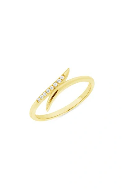 Ron Hami Pavé Diamond Curved Bypass Ring In Gold