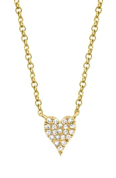 Ron Hami Pavé Diamond Heart Pendant Necklace In Gold