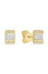 Ron Hami Rectangular Diamond Stud Earrings In 14k Yg