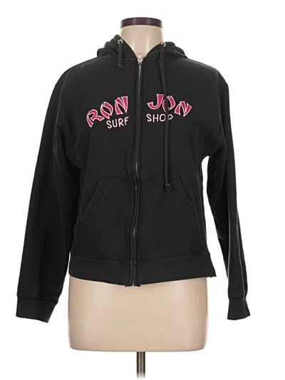 Pre-owned Ron Jon Surf Shop Zip Up Hoodie In Black
