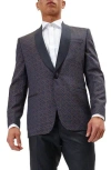 Ron Tomson Contrast Shawl Lapel Tuxedo Jacket In Navy