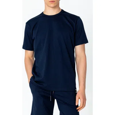 Ron Tomson Crewneck Cotton T-shirt In Navy