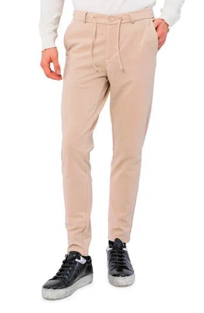 Ron Tomson Fitted Casual Pants In Stone