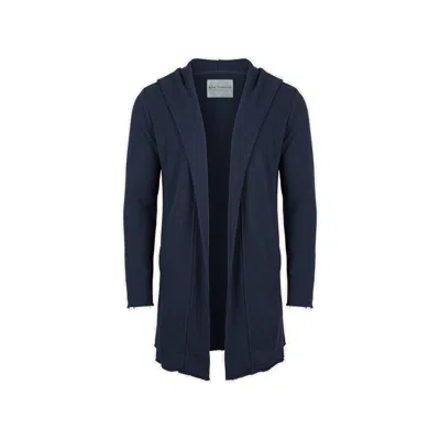 Ron Tomson Men's Blue Longline Hooded Cardigan - Navy
