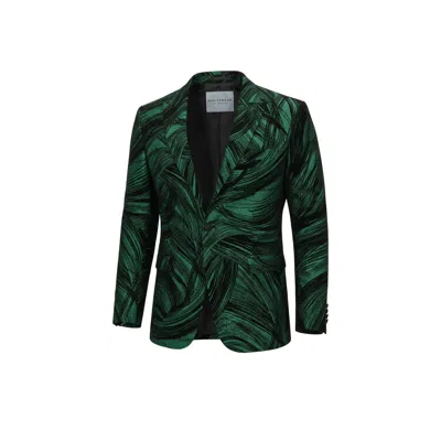 Ron Tomson Men's Cascading Peak Lapel Tuxedo Jacket - Green