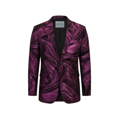 Ron Tomson Men's Cascading Peak Lapel Tuxedo Jacket - Pink In Red
