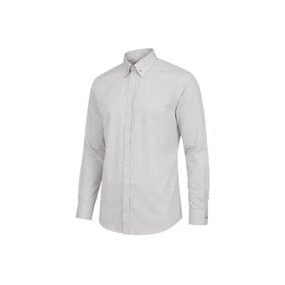 Ron Tomson Men's Collar Pin Hidden Placket Dress Shirt - Grey In Gray