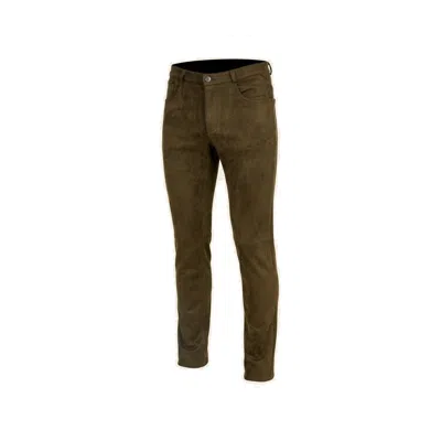 Ron Tomson Men's Green Microsuede Lightweight Tapered Pants - Khaki
