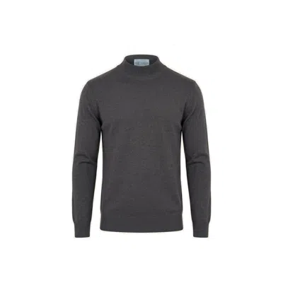 Ron Tomson Men's Grey Mock Neck Relaxed Sweater - Anthracite In Gray