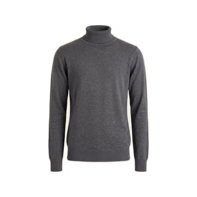 Ron Tomson Men's Grey Rollneck Knit Sweater - Anthracite In Gray