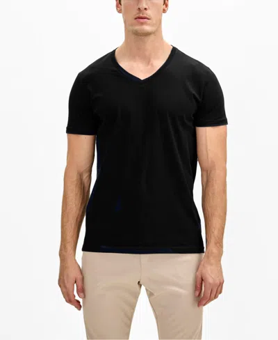 Ron Tomson Men's Lightweight Cotton V-neck T-shirt In Black