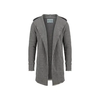 Ron Tomson Men's Longline Hooded Cardigan - Black White In Gray