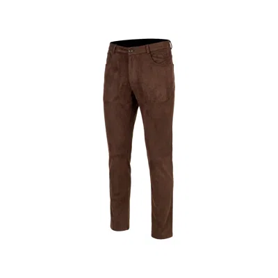 Ron Tomson Men's Microsuede Lightweight Tapered Pants - Dark Brown In Yellow
