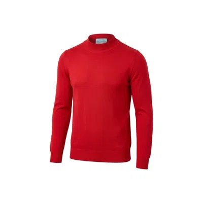 Ron Tomson Men's Mock Neck Relaxed Sweater - Red In Blue