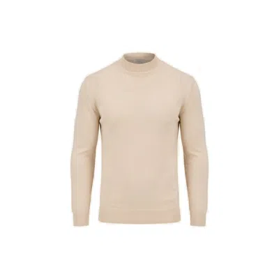 Ron Tomson Men's Neutrals Mock Neck Relaxed Sweater - Beige In Brown