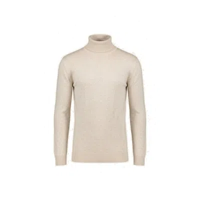 Ron Tomson Men's Neutrals Roll Neck Knit Sweater - Beige