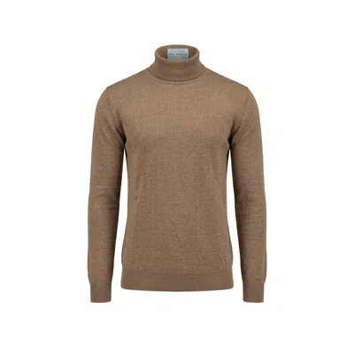 Ron Tomson Men's Neutrals Roll Neck Knit Sweater - Vizon In Brown