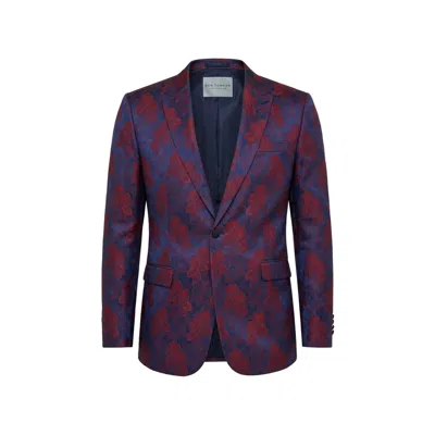 Ron Tomson Men's Peak Lapel Paisley Jacquard Tuxedo Jacket - Red 2 In Multi