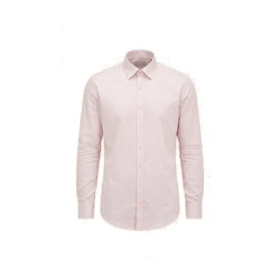 Ron Tomson Men's Pure Cotton Classic Collar Sateen Dress Shirt - Light Pink In Multi
