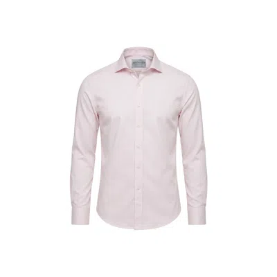 Ron Tomson Men's Pure Cotton Spread Collar Fitted Dress Shirt - Light Pink