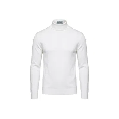 Ron Tomson Men's Roll Neck Knit Sweater - White