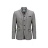 Ron Tomson Men's Symmetric Button Closure Jacket - Grey In Grey
