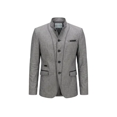 Ron Tomson Men's Symmetric Button Closure Jacket - Grey