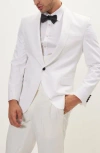 Ron Tomson Shawl Collar Formal Jacket In White