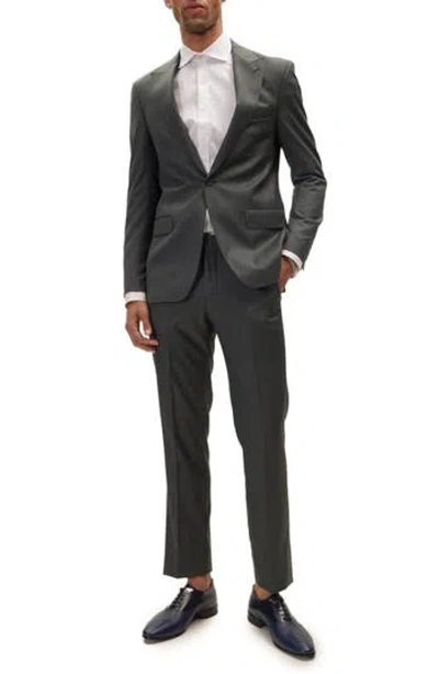 Ron Tomson Super 120s Merino Wool Tuxedo Jacket In Black