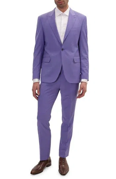 Ron Tomson Super 120s Merino Wool Tuxedo Jacket In Violet