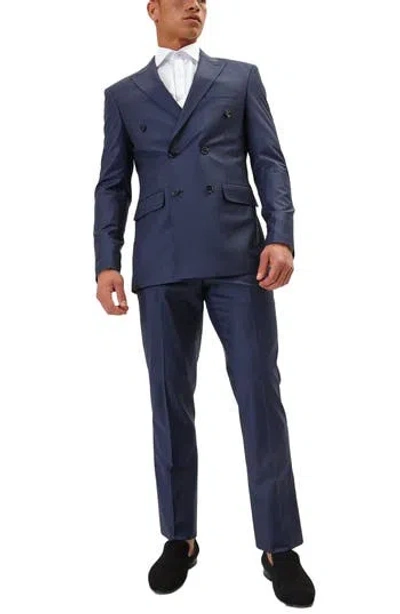 Ron Tomson Super 120s Wool Double Breasted Tuxedo Jacket