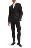 Ron Tomson Super 120s Wool Double Breasted Tuxedo Jacket