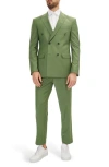 Ron Tomson Super 120s Wool Double Breasted Tuxedo Jacket