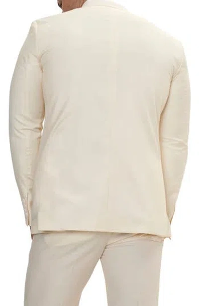 Ron Tomson Super 120s Wool Double Breasted Tuxedo Jacket In Nude
