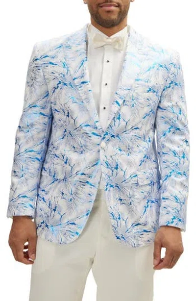 Ron Tomson The Wet Look Electric Tuxedo Jacket In White Sax