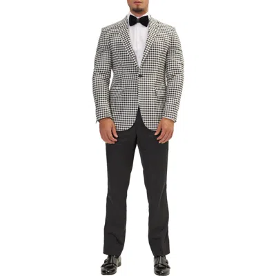 Ron Tomson Trim Fit Check Formal Jacket & Solid Pants Suit