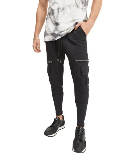 Ron Tomson Men's Modern Zipper Pocket Fitted Joggers In Anthracite