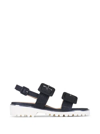 Ron White Callie Epi Buckle Strap Sandals In Black