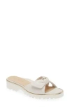 Ron White Chrissie Bow Napa Slide Sandals In Ice