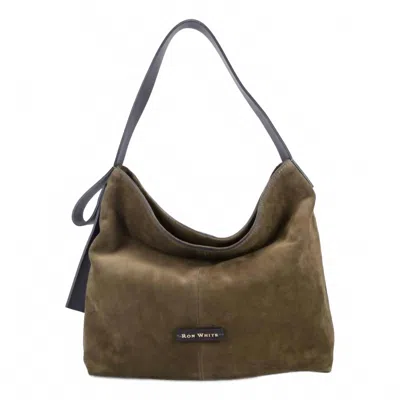 Ron White Dalo Shoulder Bag In Moss Suede In Brown