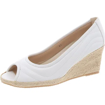 Ron White Ellary Womens Slip On Peep Toe Wedge Sandals In Blue