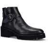 Ron White Elodie Buckle Lugged Sole Bootie In Black