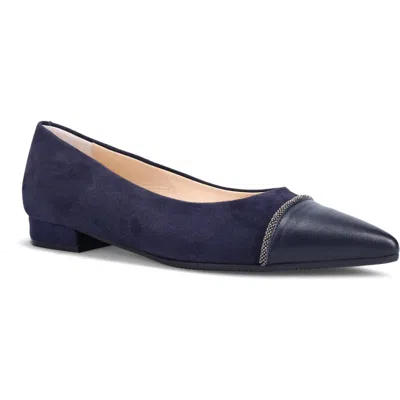 Ron White Kacie Water Resistant Pointed Toe Ballet Flat In French Navy