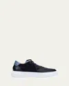 Ron White Men's Macklan Suede And Microfiber Low-top Sneakers In Midnight
