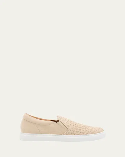 RON WHITE MEN'S REX WOVEN SUEDE SLIP-ON SNEAKERS